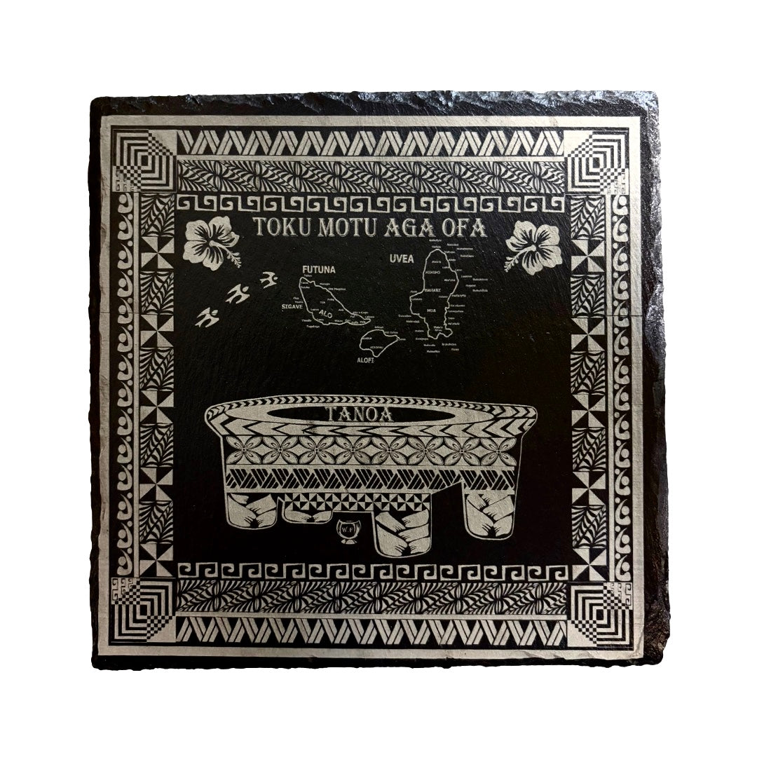 Ardoise Gravée Motifs Polynésiens
