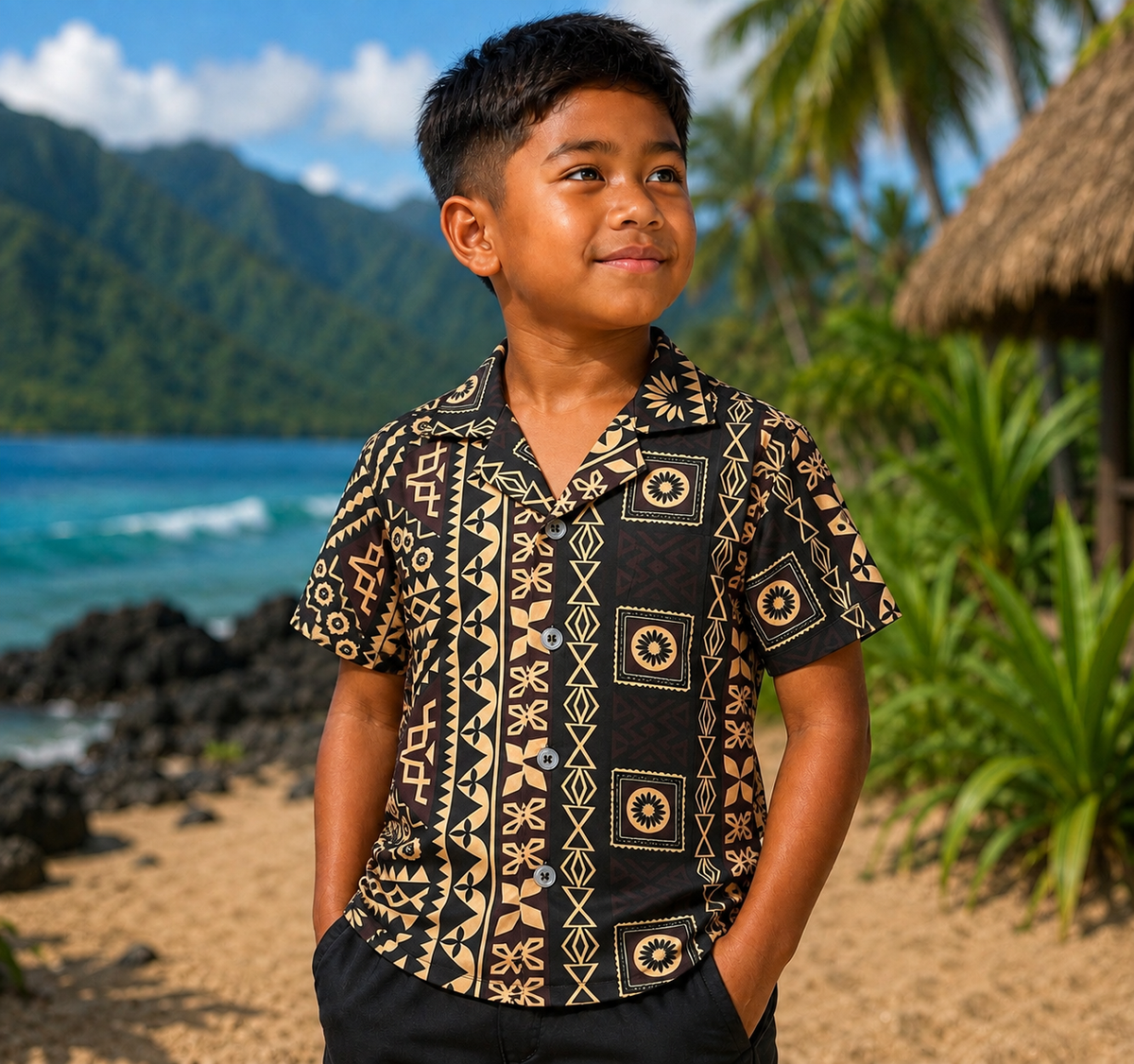 Chemise Polynésienne à Motif enfant