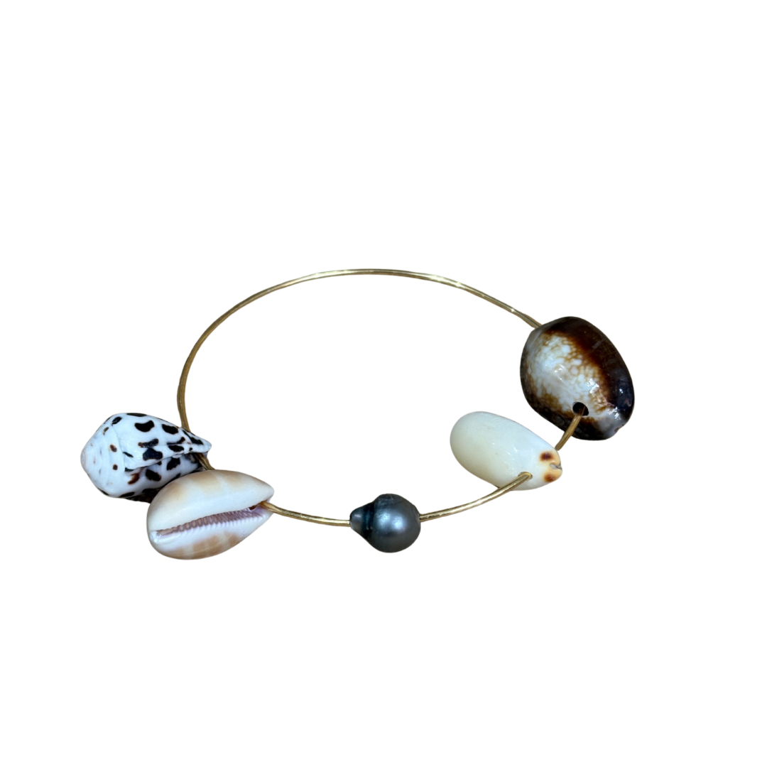 Bracelet Coquillages / Perle de Tahiti
