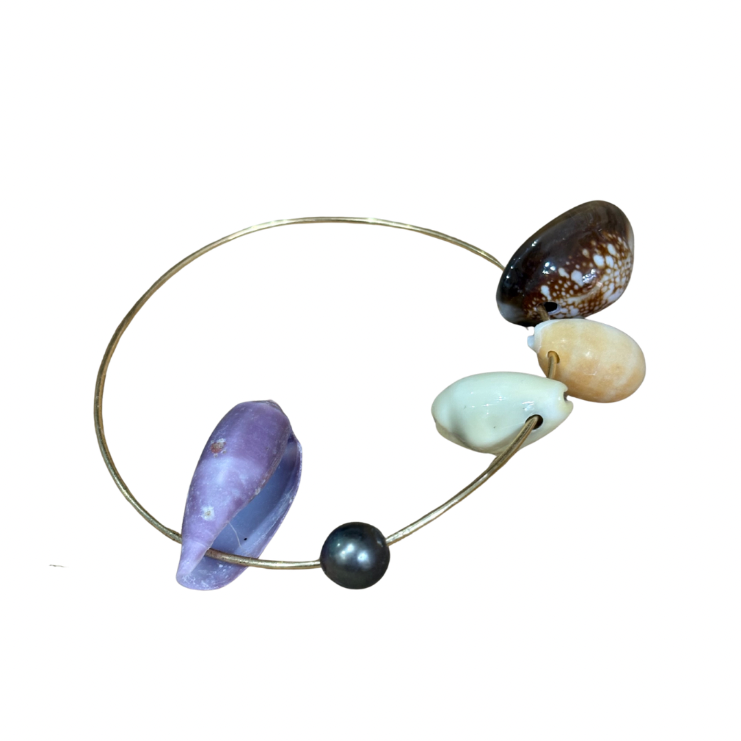 Bracelet Coquillages / Perle de Tahiti