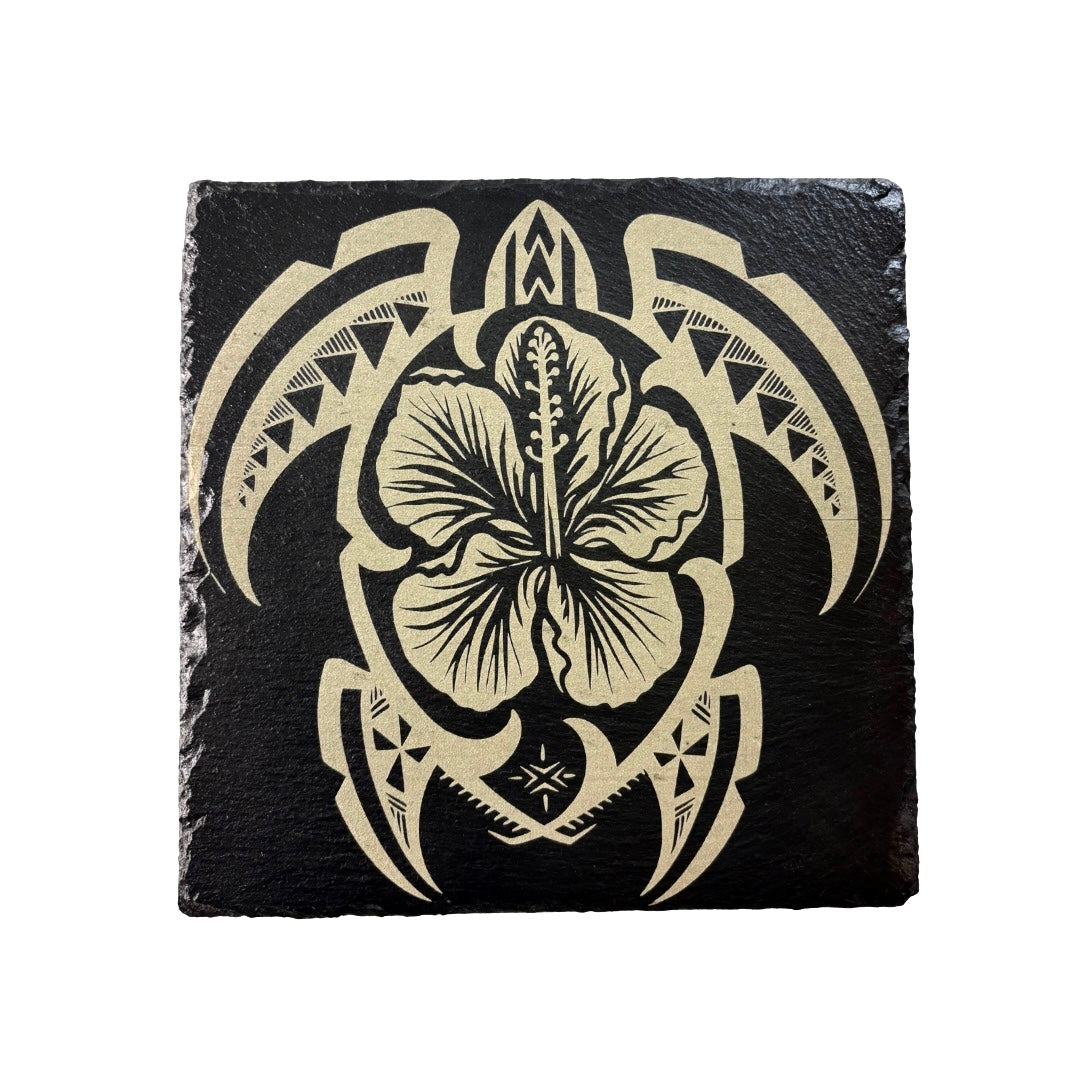 Ardoise Gravée Motifs Polynésiens