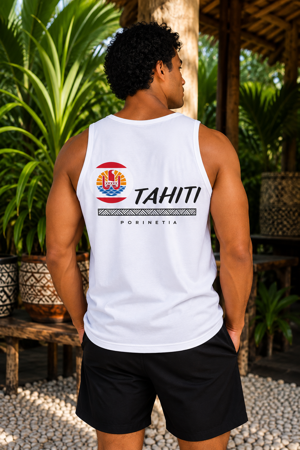 Débardeur Océanie Design Blanc - Tahiti