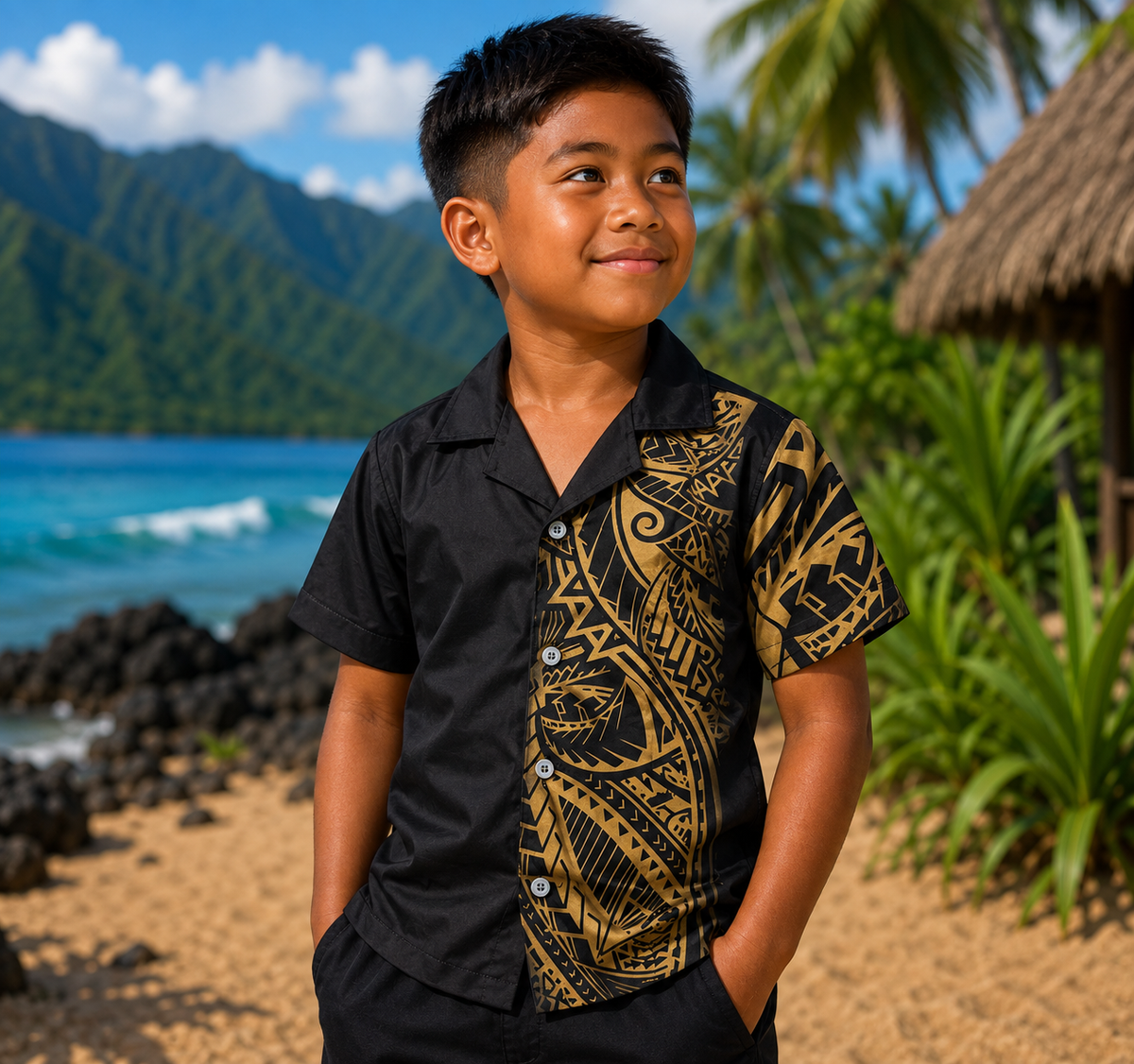 Chemise Polynésienne à Motif enfant