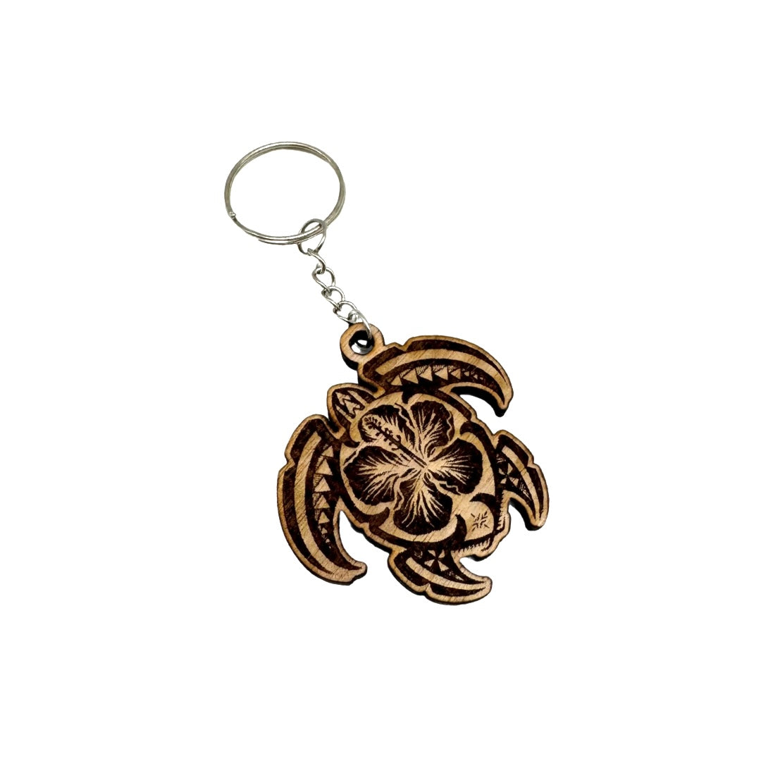 Porte clés graver motifs polynésiens