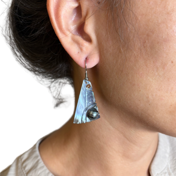 Boucles d’oreilles nacre & perle de Tahiti
