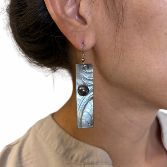 Boucles d’oreilles nacre & perle de Tahiti