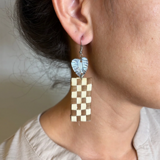 Boucles d’oreilles pae’ore & nacre de Tahiti