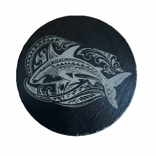 Ardoise Gravée Motifs Polynésiens (Dessous de Plat)