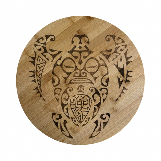 Plateau tournant gravé tortue