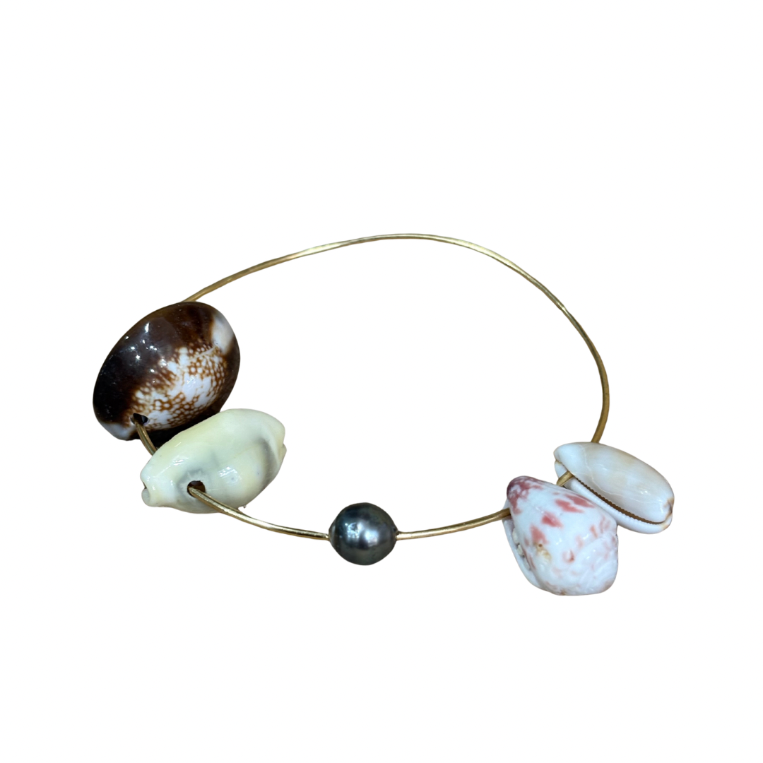 Bracelet Coquillages / Perle de Tahiti