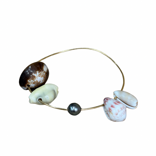 Bracelet Coquillages / Perle de Tahiti