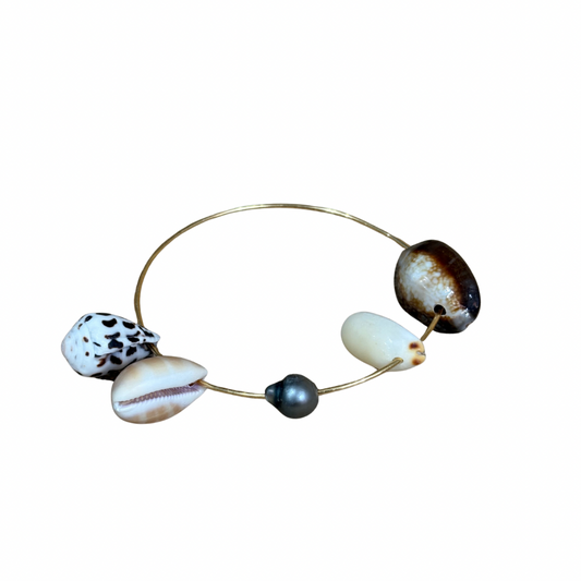 Bracelet Coquillages / Perle de Tahiti