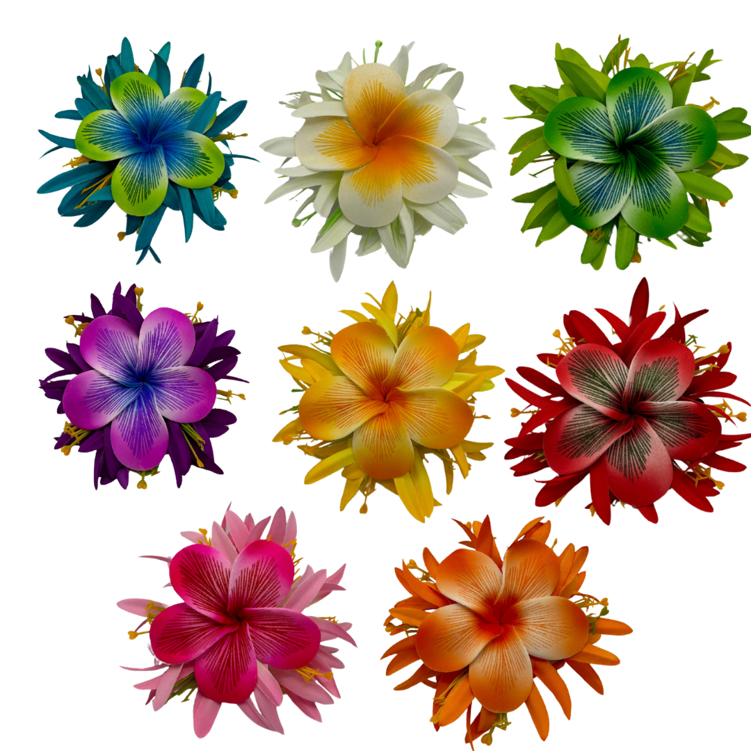 Poara / Barrette à cheveux froufrou - Frangipanier