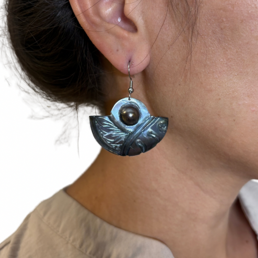 Boucles d’oreilles nacre & perle de Tahiti