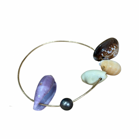 Bracelet Coquillages / Perle de Tahiti