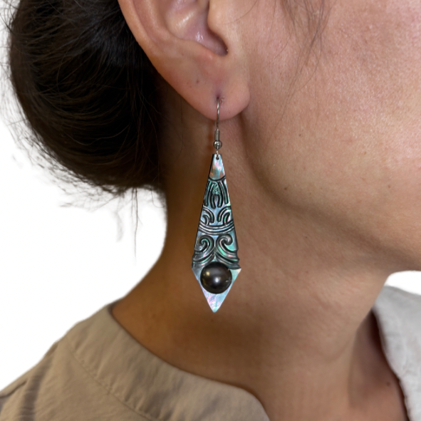 Boucles d’oreilles nacre & perle de Tahiti
