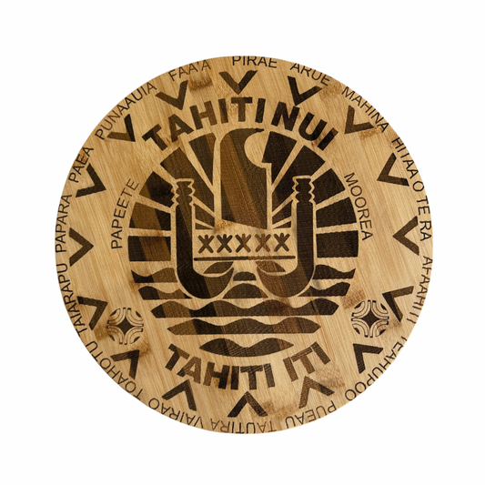 Plateau tournant gravé Tahiti