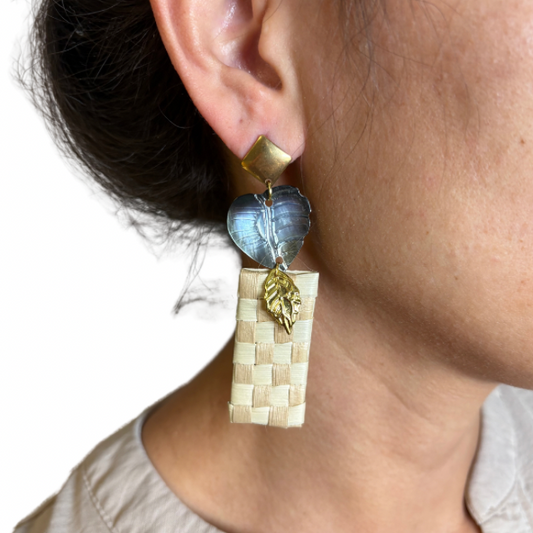 Boucles d’oreilles pae’ore & nacre de Tahiti