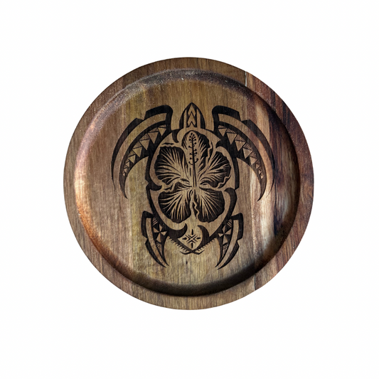 Plateau gravé motifs polynésiens