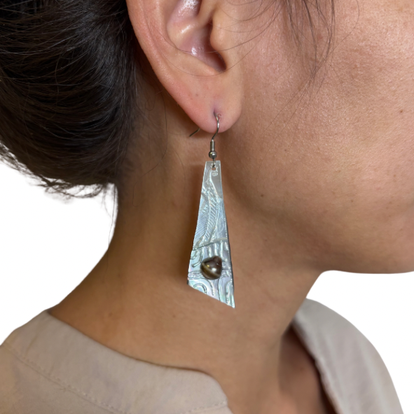 Boucles d’oreilles nacre & perle de Tahiti