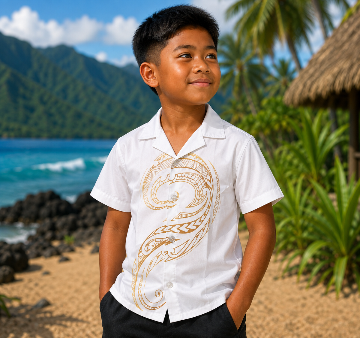 Chemise Polynésienne à Motif enfant