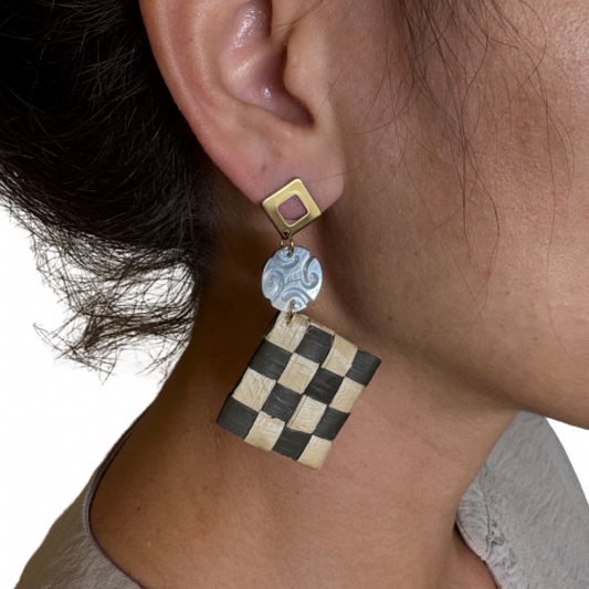 Boucles d’oreilles pae’ore & nacre de Tahiti