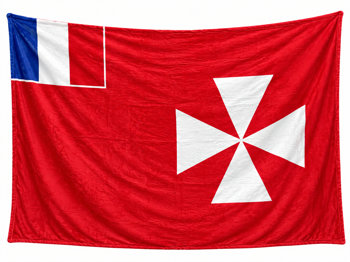 Plaid Blanc - Drapeau Wallis et Futuna