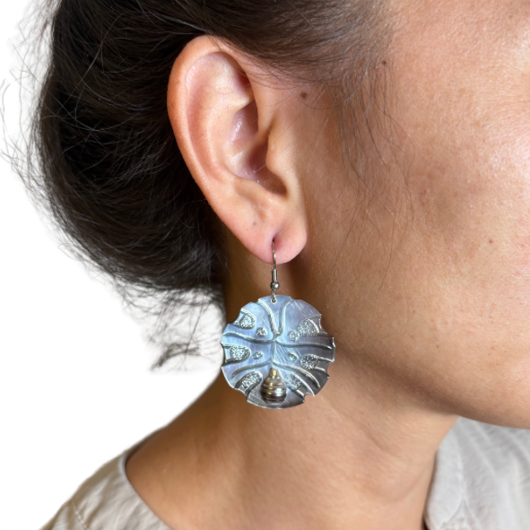 Boucles d’oreilles nacre & perle de Tahiti