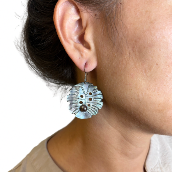 Boucles d’oreilles nacre & perle de Tahiti