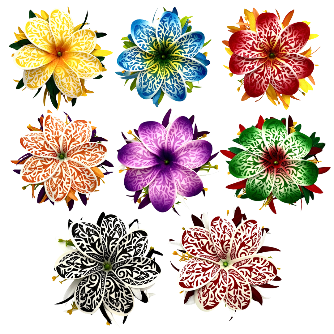 Poara / Barrette à cheveux - Tiare Tahiti à motifs - GPM