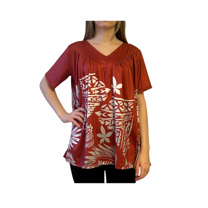 T-shirt femme à motifs polynésiens