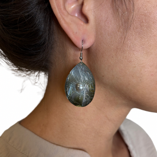 Boucles d’oreilles nacre & perle de Tahiti