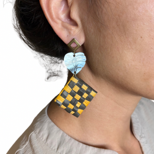 Boucles d’oreilles pae’ore & nacre de Tahiti