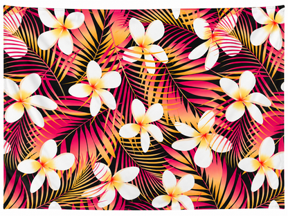 Plaid Noir - Motifs à fleurs