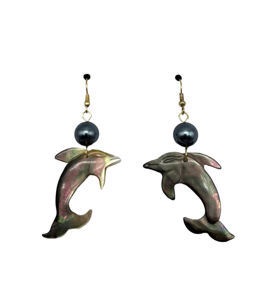 Boucles d'oreilles Nacre Dauphin