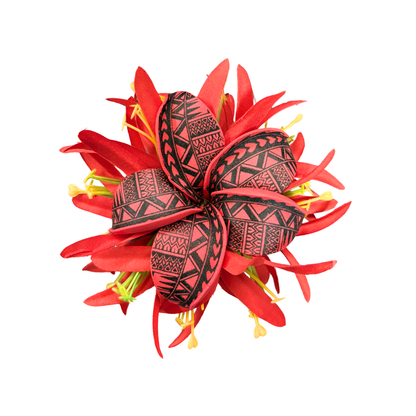 Poara / Barrette à cheveux - Frangipanier à motifs - GPR