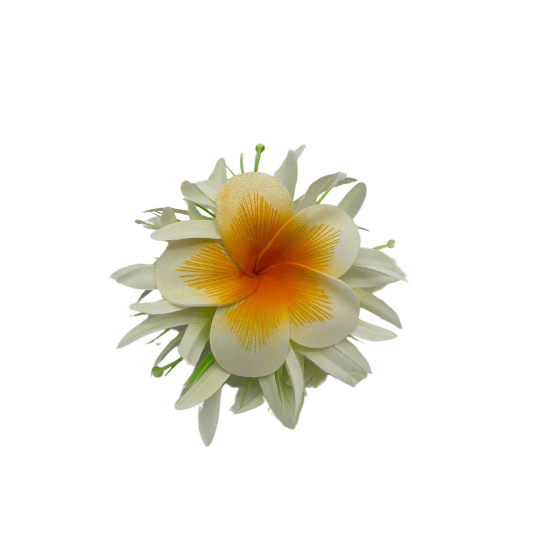 Poara / Barrette à cheveux froufrou - Frangipanier