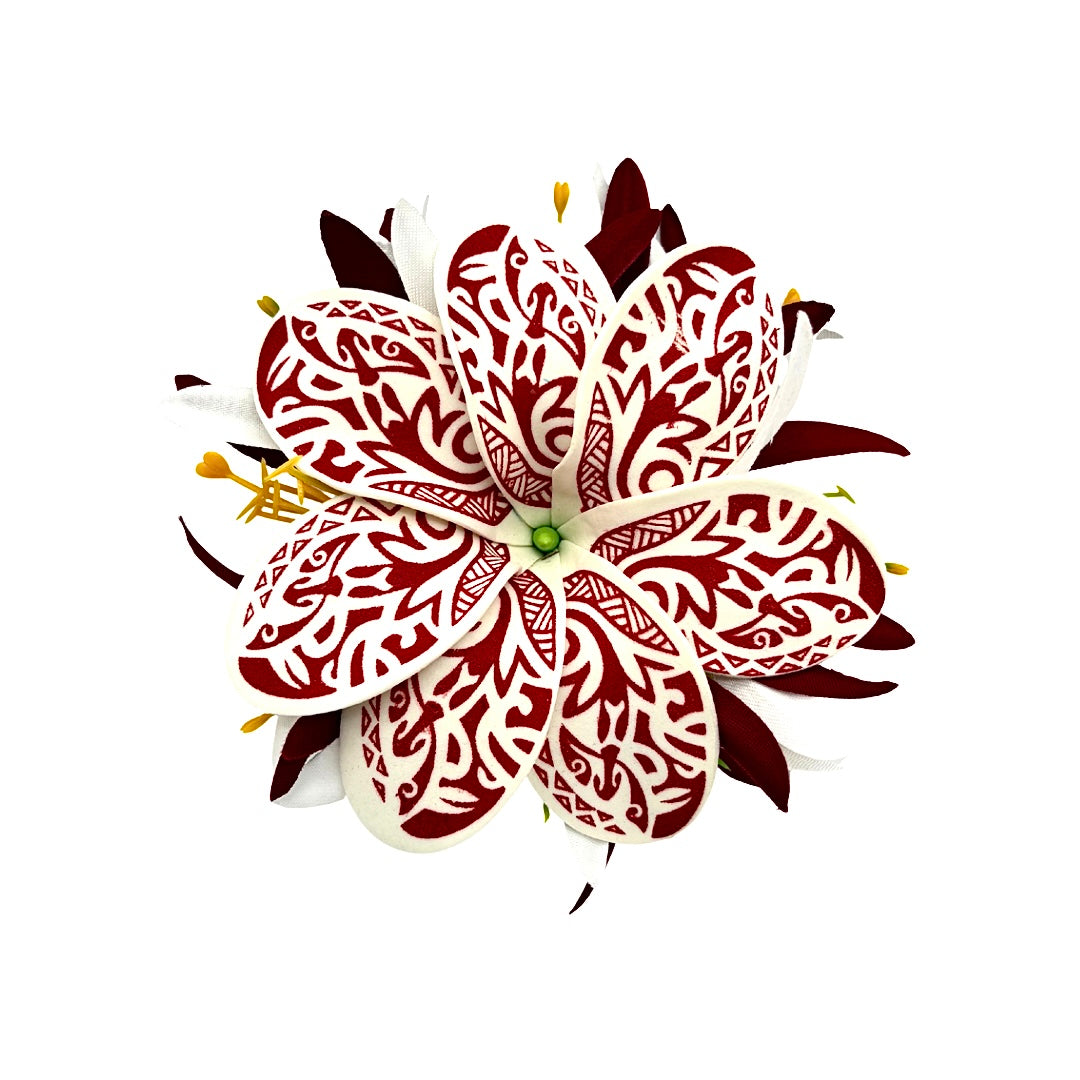 Poara / Barrette à cheveux - Tiare Tahiti à motifs - GPM