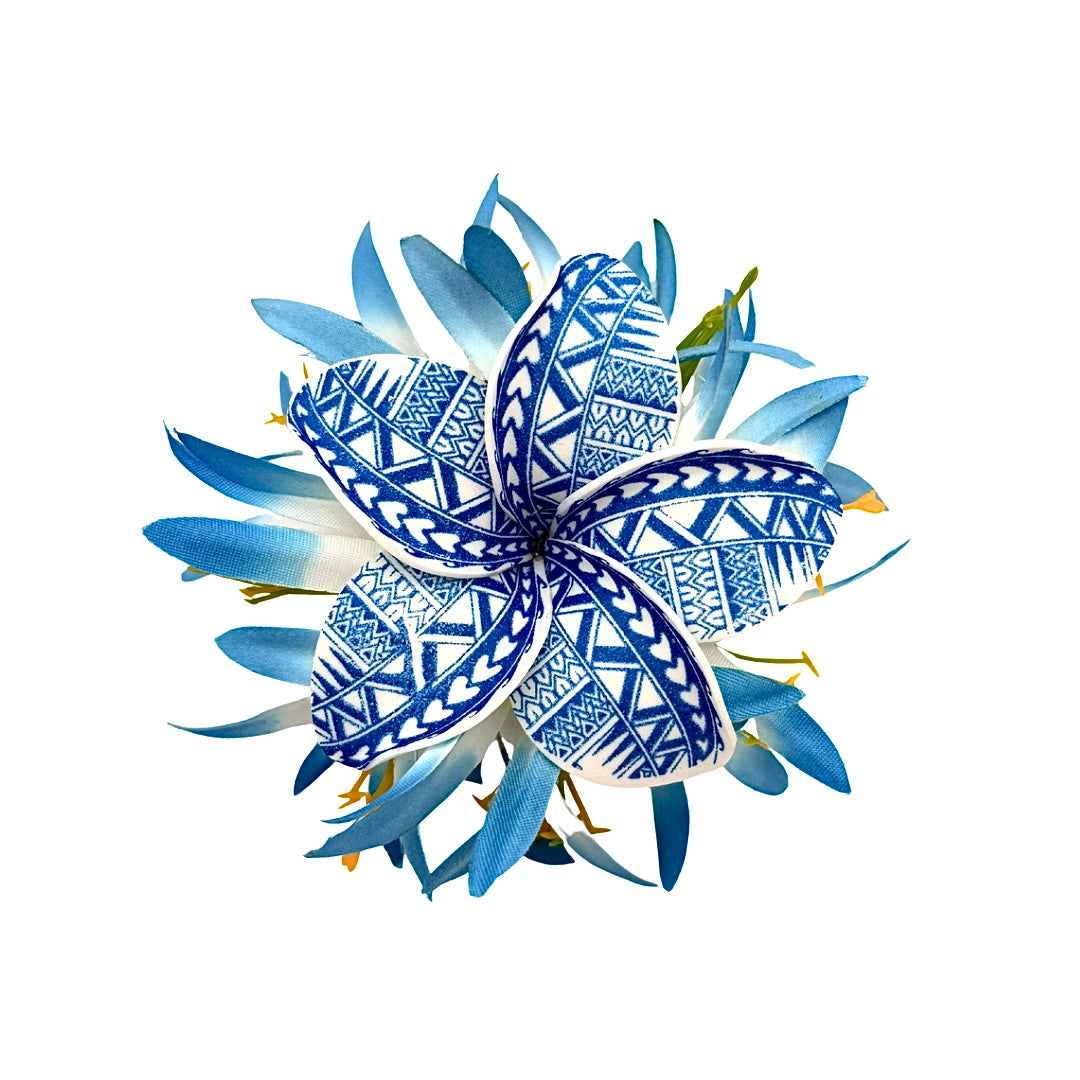 Poara / Barrette à cheveux - Frangipanier à motifs - GPR