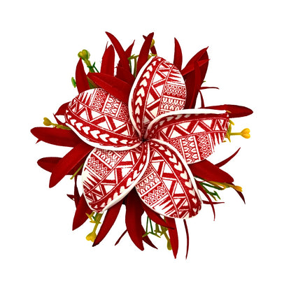 Poara / Barrette à cheveux - Frangipanier à motifs - GPR