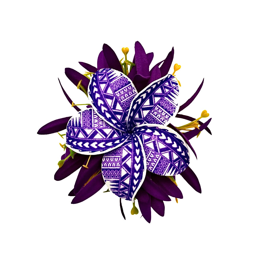 Poara / Barrette à cheveux - Frangipanier à motifs - GPR