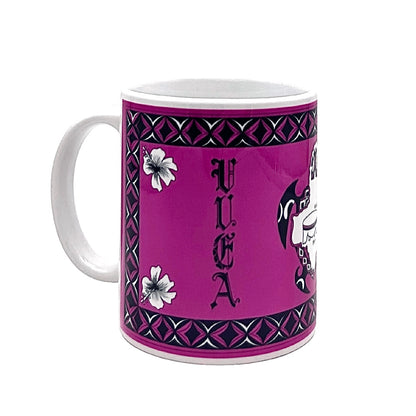 Mug Tortue / Île de Wallis et Futuna - Motifs Polynésiens 02 (Bleu clair, Rose)