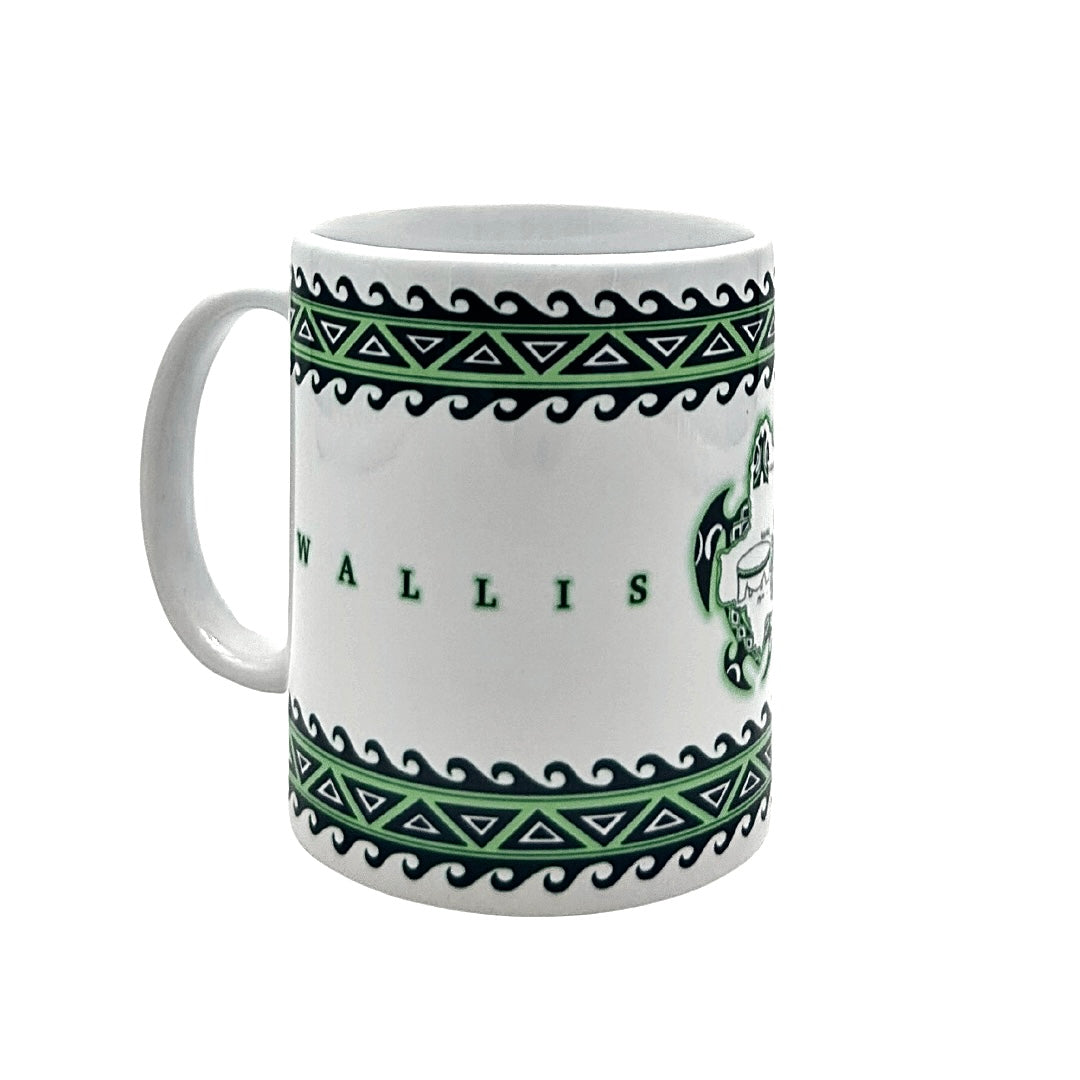 Mug tortue / Île de Wallis et Futuna - Motifs Polynésiens (Violet,Vert,Bleu)