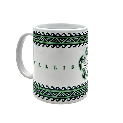 Mug tortue / Île de Wallis et Futuna - Motifs Polynésiens (Violet,Vert,Bleu)
