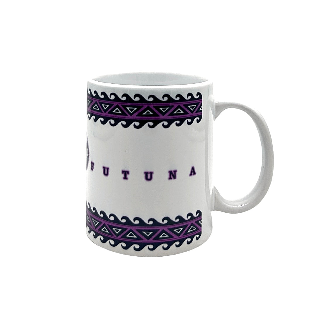 Mug tortue / Île de Wallis et Futuna - Motifs Polynésiens (Violet,Vert,Bleu)