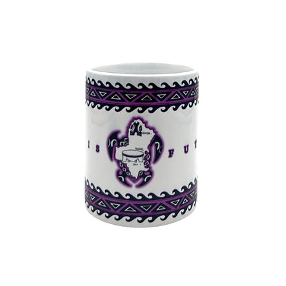 Mug tortue / Île de Wallis et Futuna - Motifs Polynésiens (Violet,Vert,Bleu)
