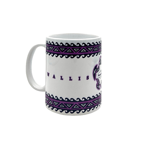 Mug tortue / Île de Wallis et Futuna - Motifs Polynésiens (Violet,Vert,Bleu)