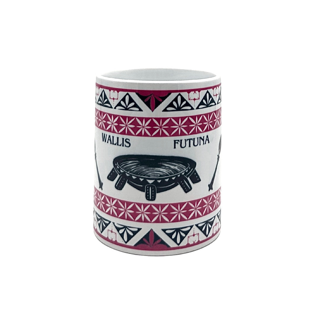 Mug Wallis et Futuna - Motifs TAPA (vert,rose,violet,rouge,bleu)