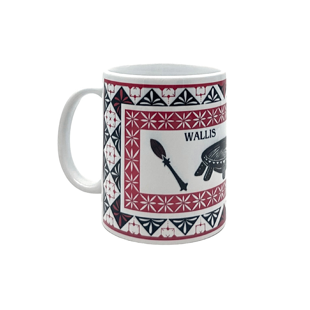 Mug Wallis et Futuna - Motifs TAPA (vert,rose,violet,rouge,bleu)
