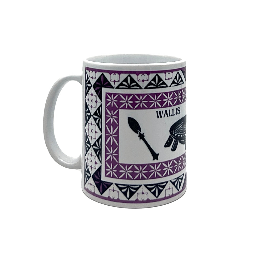 Mug Wallis et Futuna - Motifs TAPA (vert,rose,violet,rouge,bleu)